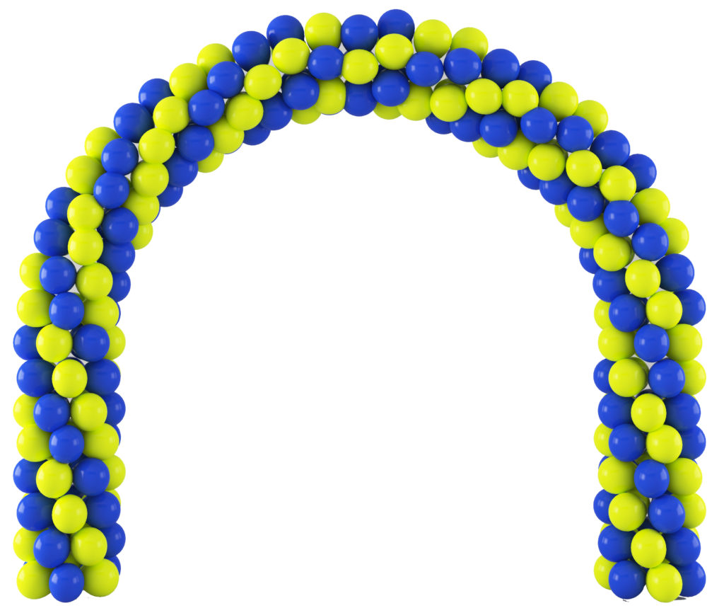 Balloon Arch in blue and yellow